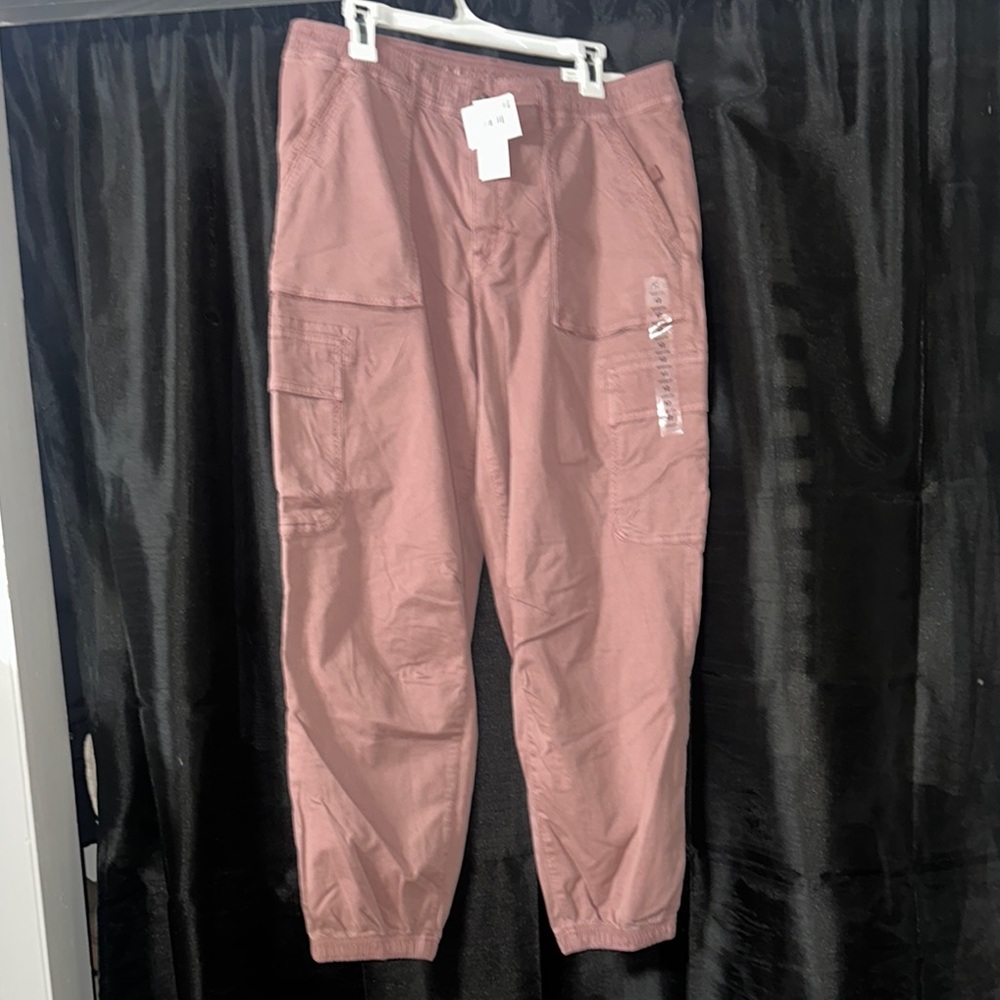 American Eagle Outfitters Pink Cargo Pants with Jogger Style
